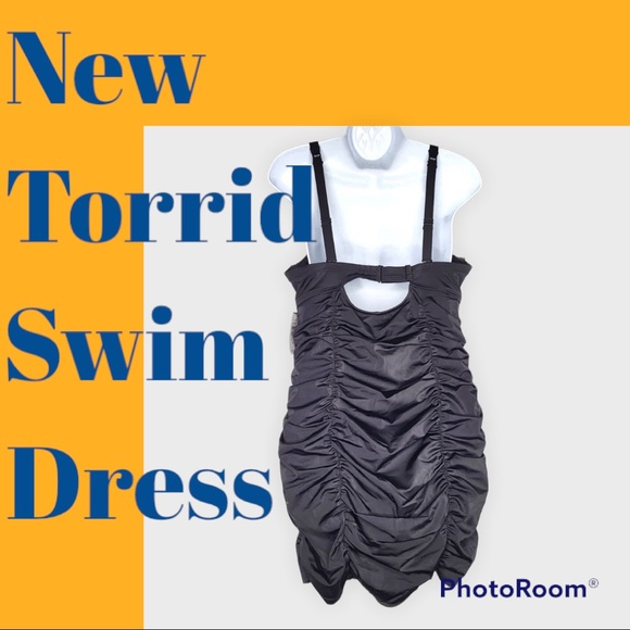 Torrid NWT Ruched Swim Dress♥️ Slimming/Push Up - Picture 5 of 6